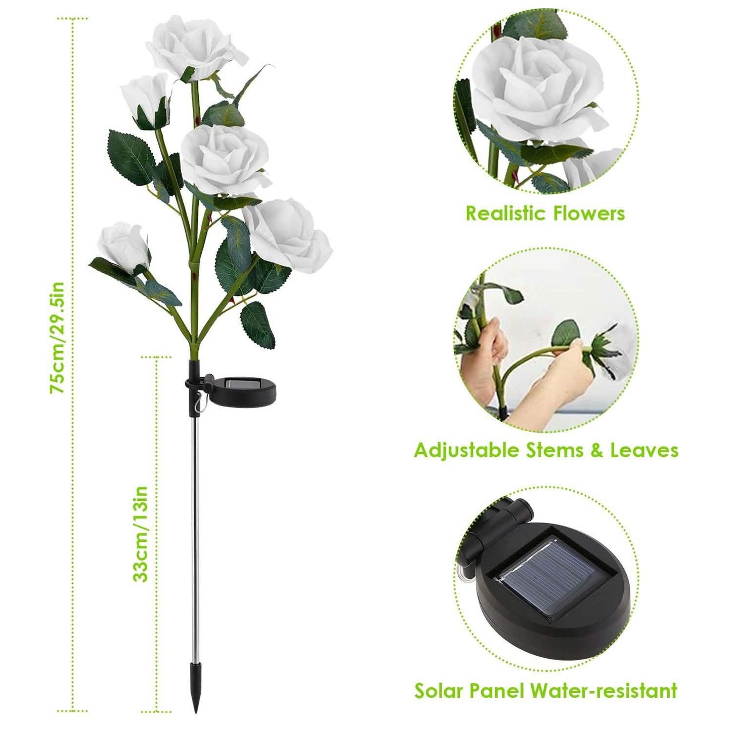 2-Pack: Solar Powered Rose Flower LED Decorative Lamp DailySale
