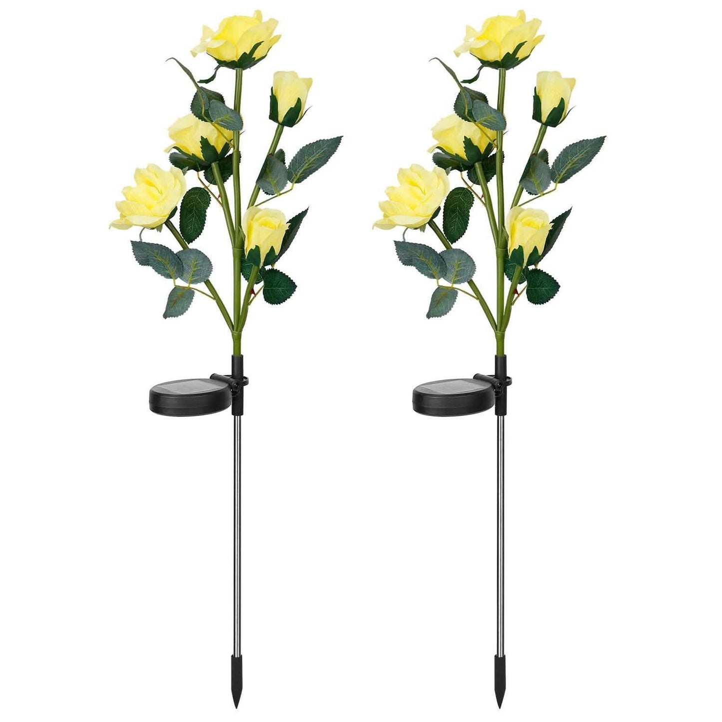 2-Pack: Solar Powered Rose Flower LED Decorative Lamp DailySale