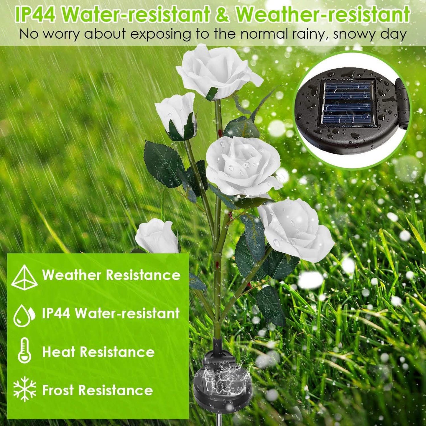 2-Pack: Solar Powered Rose Flower LED Decorative Lamp DailySale