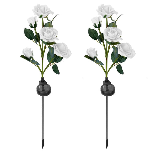 2-Pack: Solar Powered Rose Flower LED Decorative Lamp DailySale