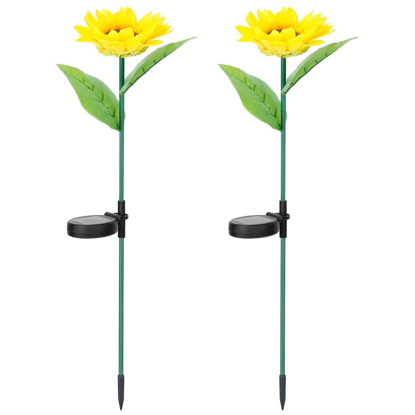 2-Pack: Solar Powered Sunflower Lights LED Decorative Stake Lamp DailySale