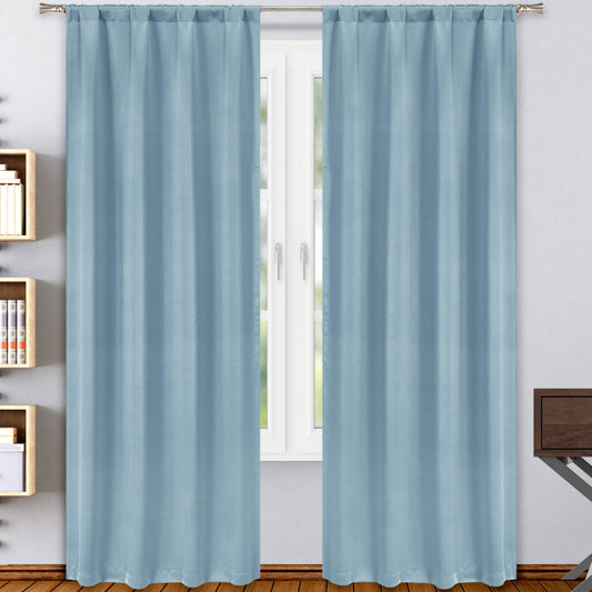 2-Pack: Solid Blackout Pole Top Window Curtain Panel DailySale