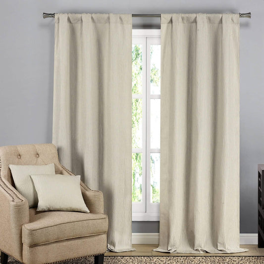 2-Pack: Solid Blackout Textured Curtain Panels with Decorative Pillow Covers DailySale