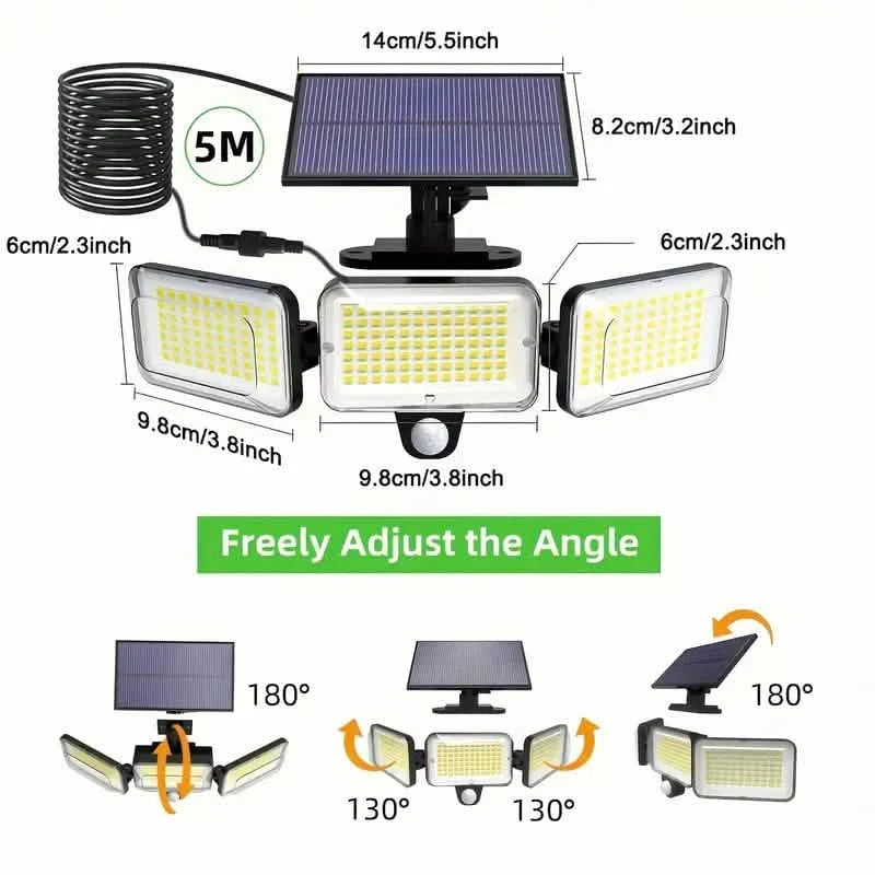 2-Pack: Split Solar Wall Light For Outdoor With Motion Sensor 3 Heads DailySale