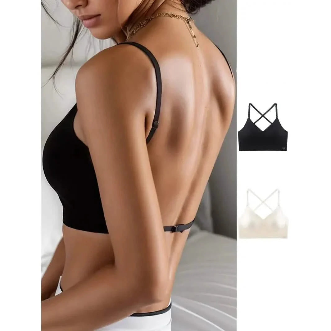 2-Pack: U-Backless Sports Bra Crop Top With Adjustable Straps DailySale