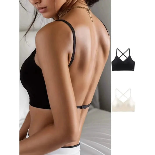 2-Pack: U-Backless Sports Bra Crop Top With Adjustable Straps DailySale