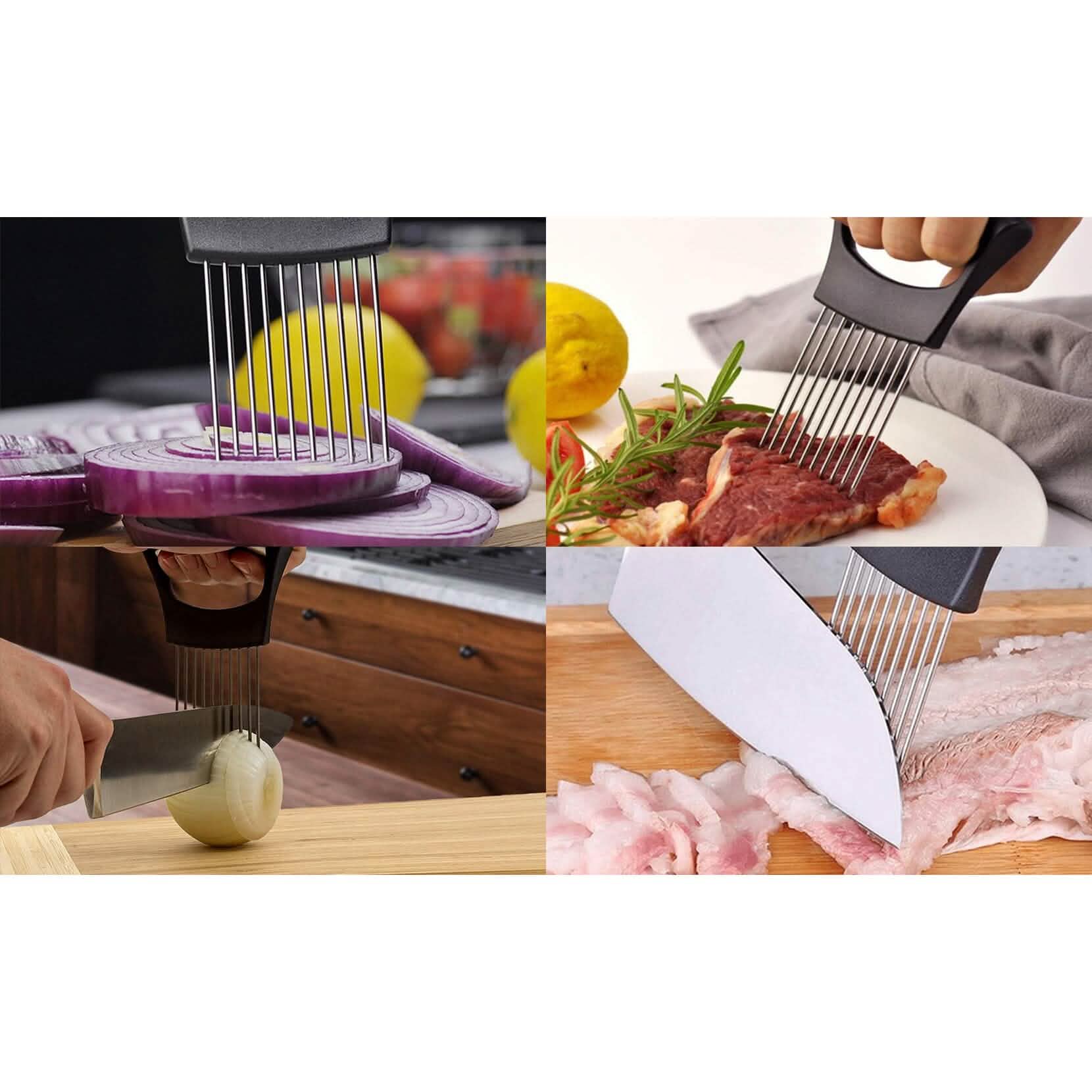 2-Pack: Ultra Sharp Knife Sharpener and Stainless Steel Vegetable and Meat Slicer Holder DailySale