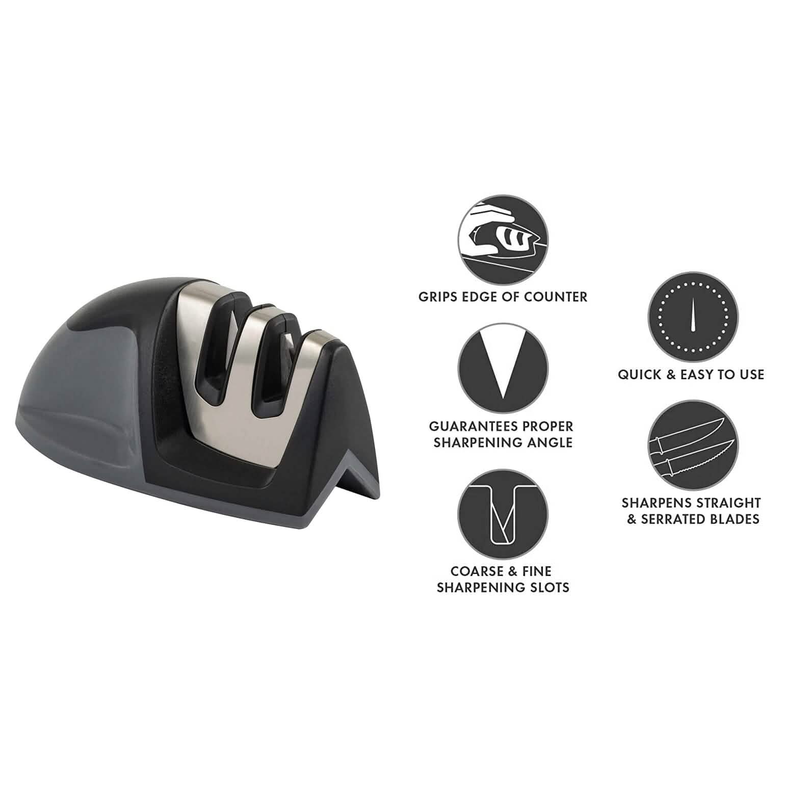 2-Pack: Ultra Sharp Knife Sharpener and Stainless Steel Vegetable and Meat Slicer Holder DailySale