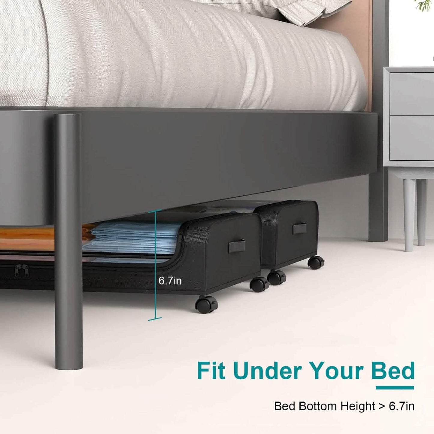 Under-Bed Storage Drawer with Wheels Multipurpose with Clear Window & Label DailySale