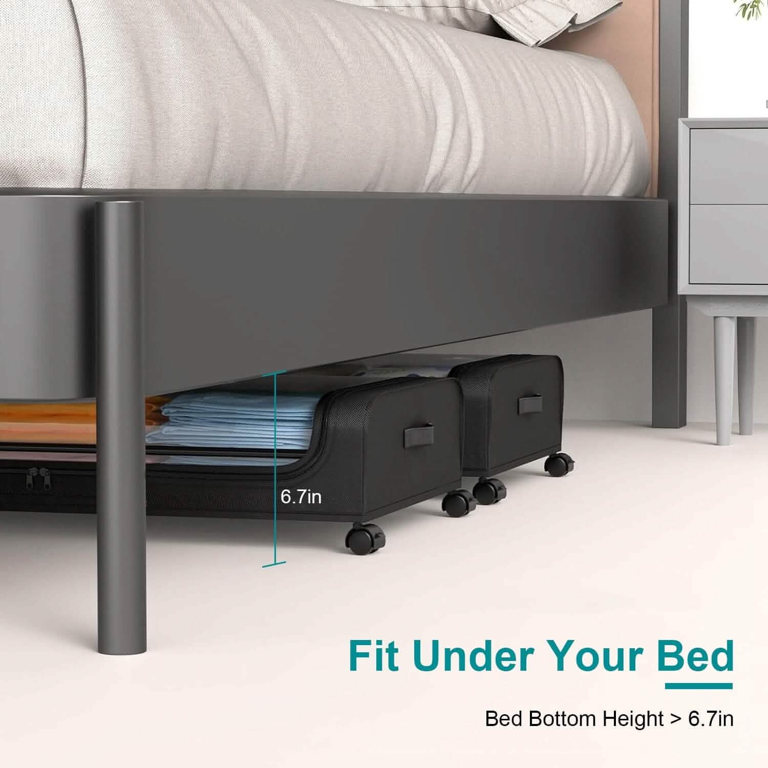 Under-Bed Storage Drawer with Wheels Multipurpose with Clear Window & Label DailySale