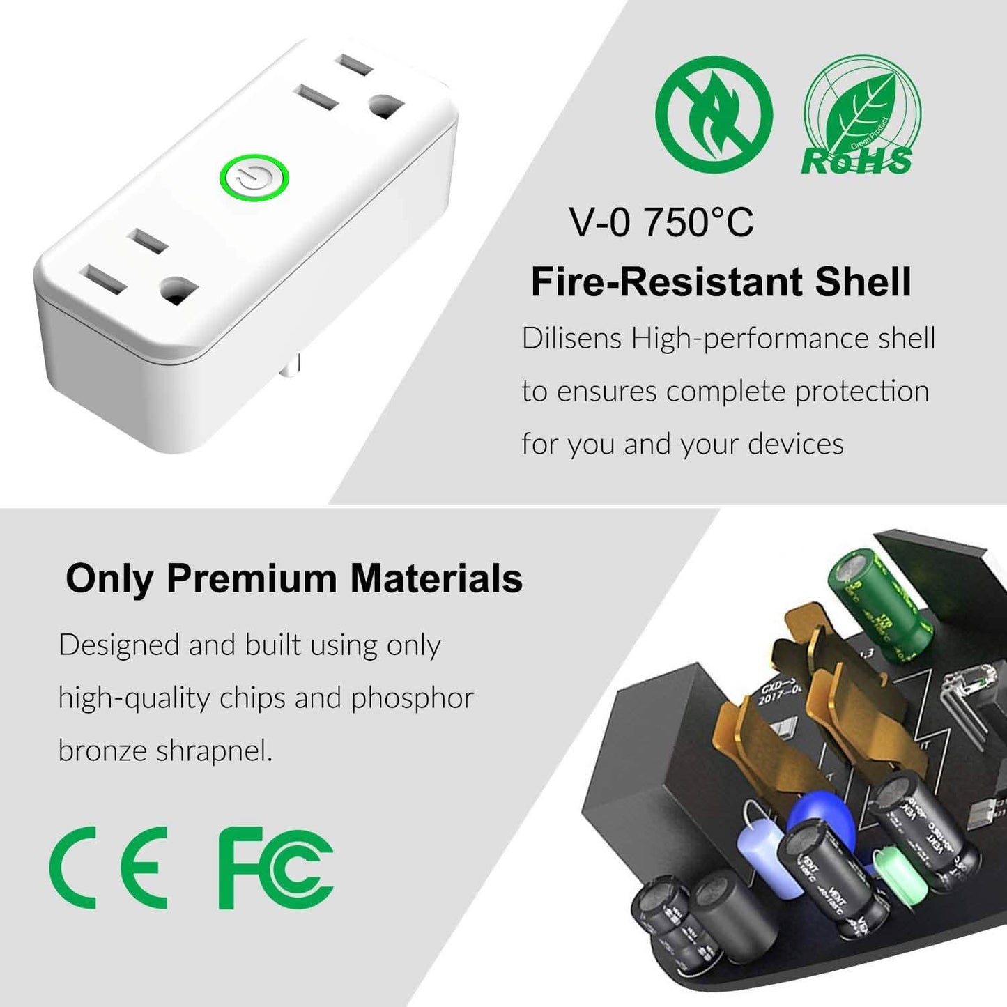 2-Pack: WIFI Smart Plug 10A Dual Smart individually Outlet DailySale