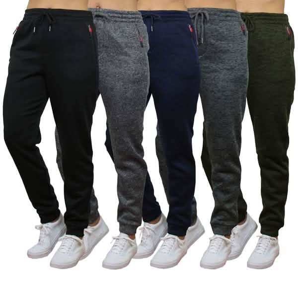 2-Pack Women's Loose-Fit Marled Fleece Jogger Sweatpants With Zipper Pockets DailySale