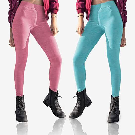 2-Pack: Women's Space Dye Seamless Ankle Length Lightweight Leggings DailySale