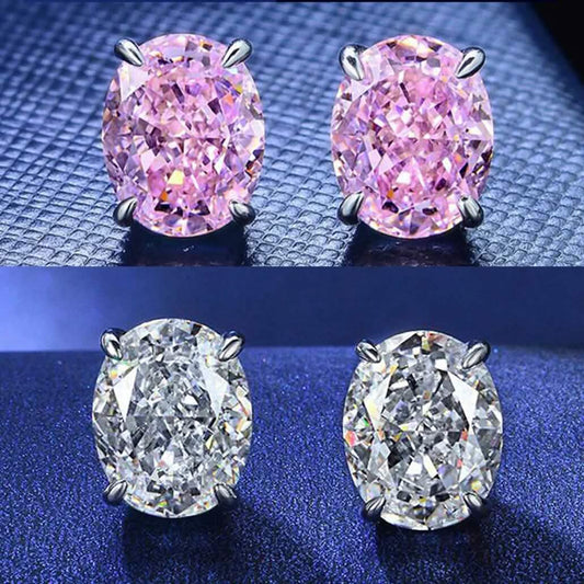 2-Pairs: 2.00CTTW CZ Oval Set Earrings DailySale