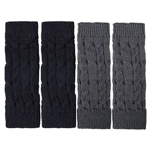 2-Pairs: Women's Winter Warm Knit Fingerless Gloves DailySale