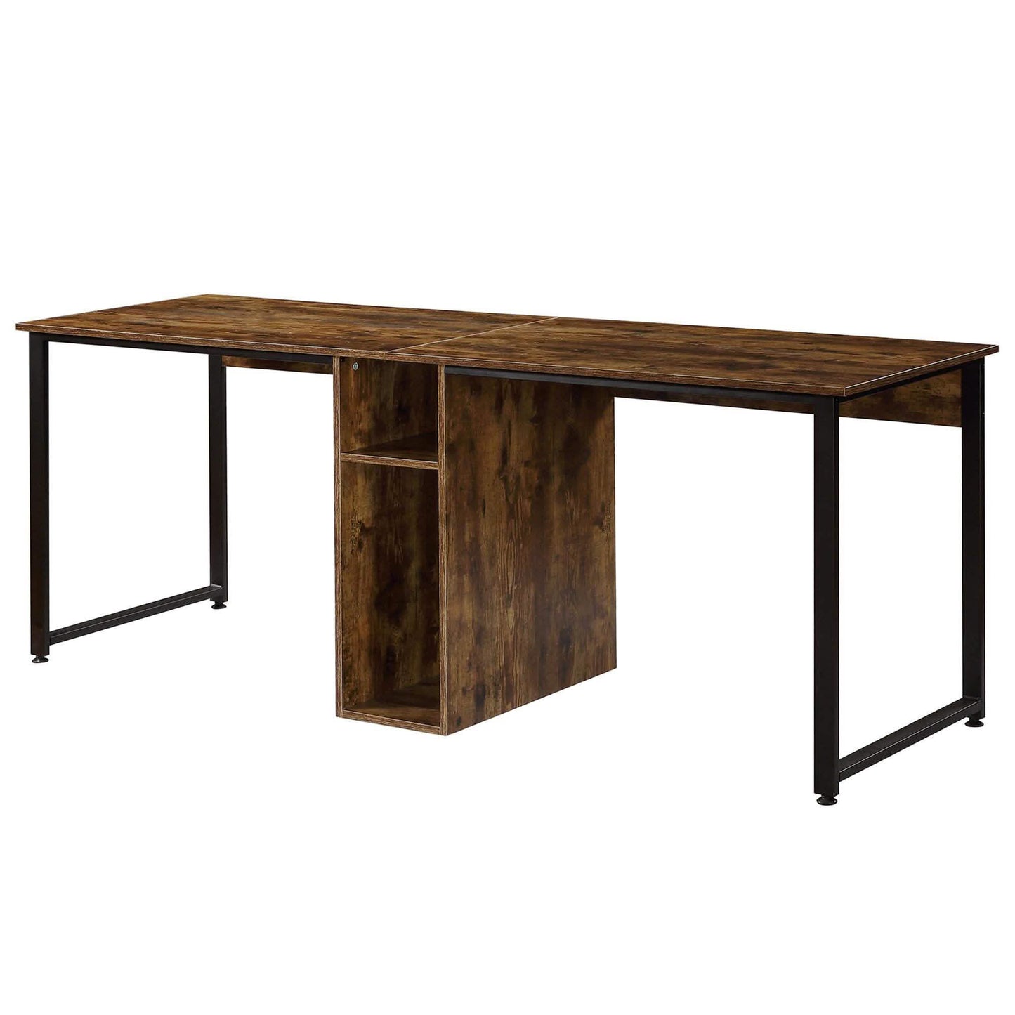 2-Person Metal Desk with Open Shelves DailySale
