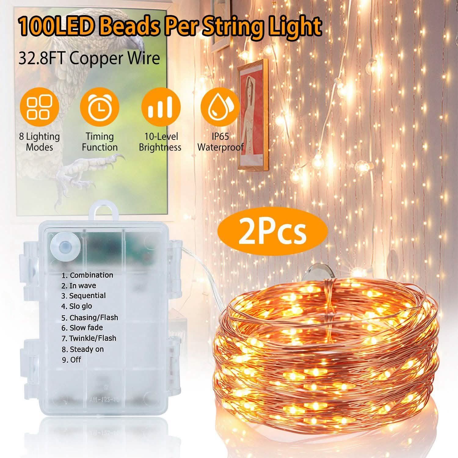 2-Piece: 100LED Beads String Lights DailySale