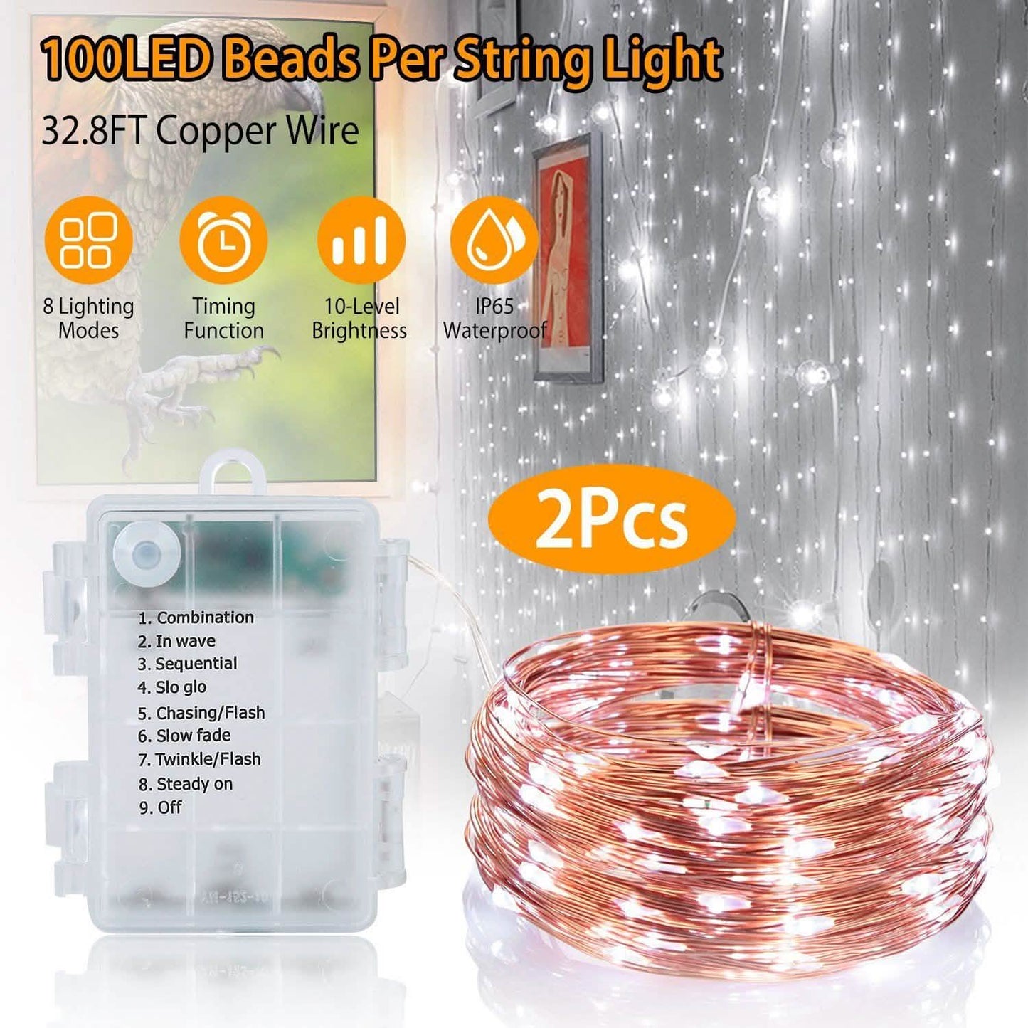 2-Piece: 100LED Beads String Lights DailySale