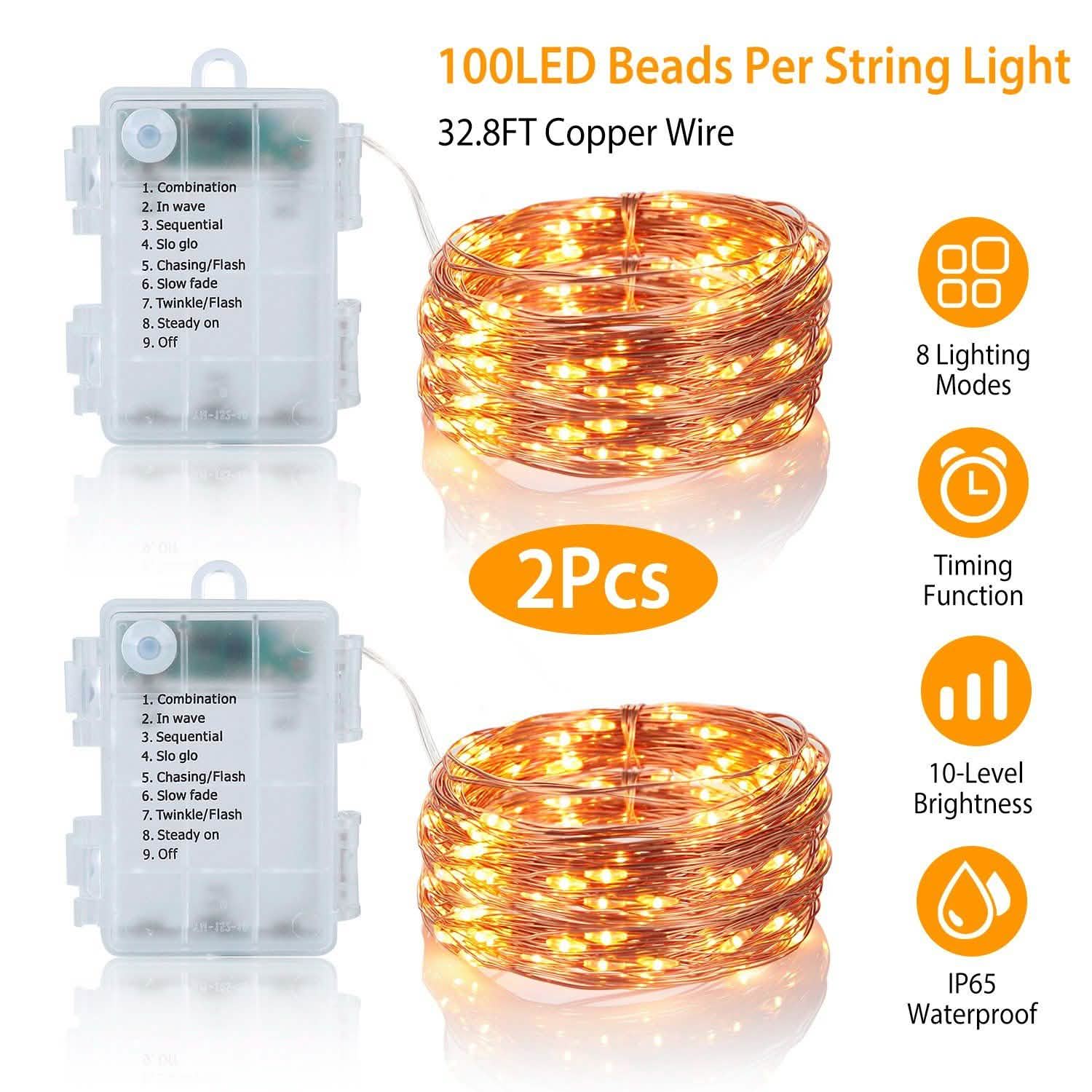 2-Piece: 100LED Beads String Lights DailySale