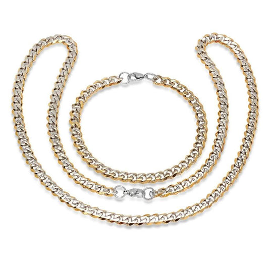 2-Piece: 18K Gold over Stainless Steel Mens Jewelry Set DailySale