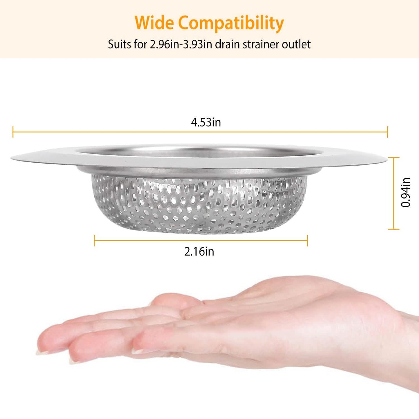 2-Piece: 4.53-Inch Kitchen Sink Strainer DailySale