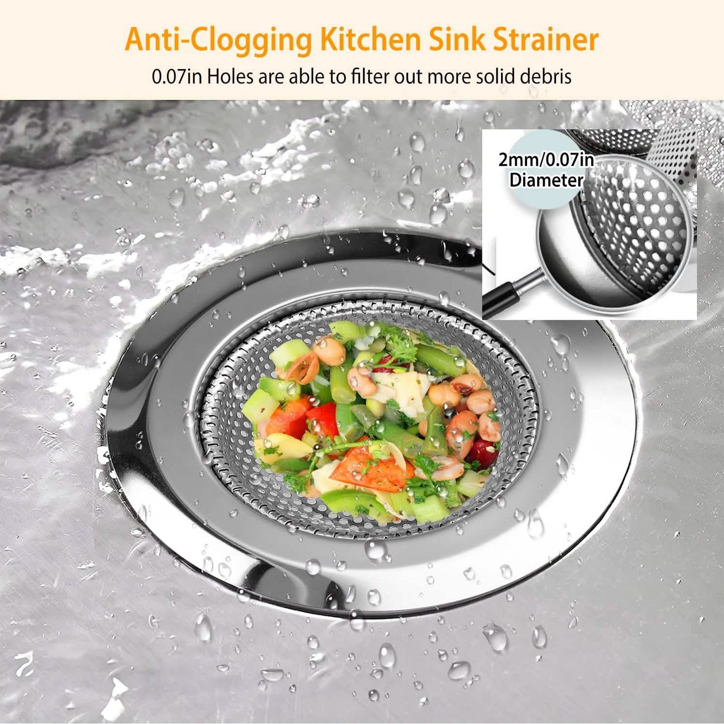2-Piece: 4.53-Inch Kitchen Sink Strainer DailySale