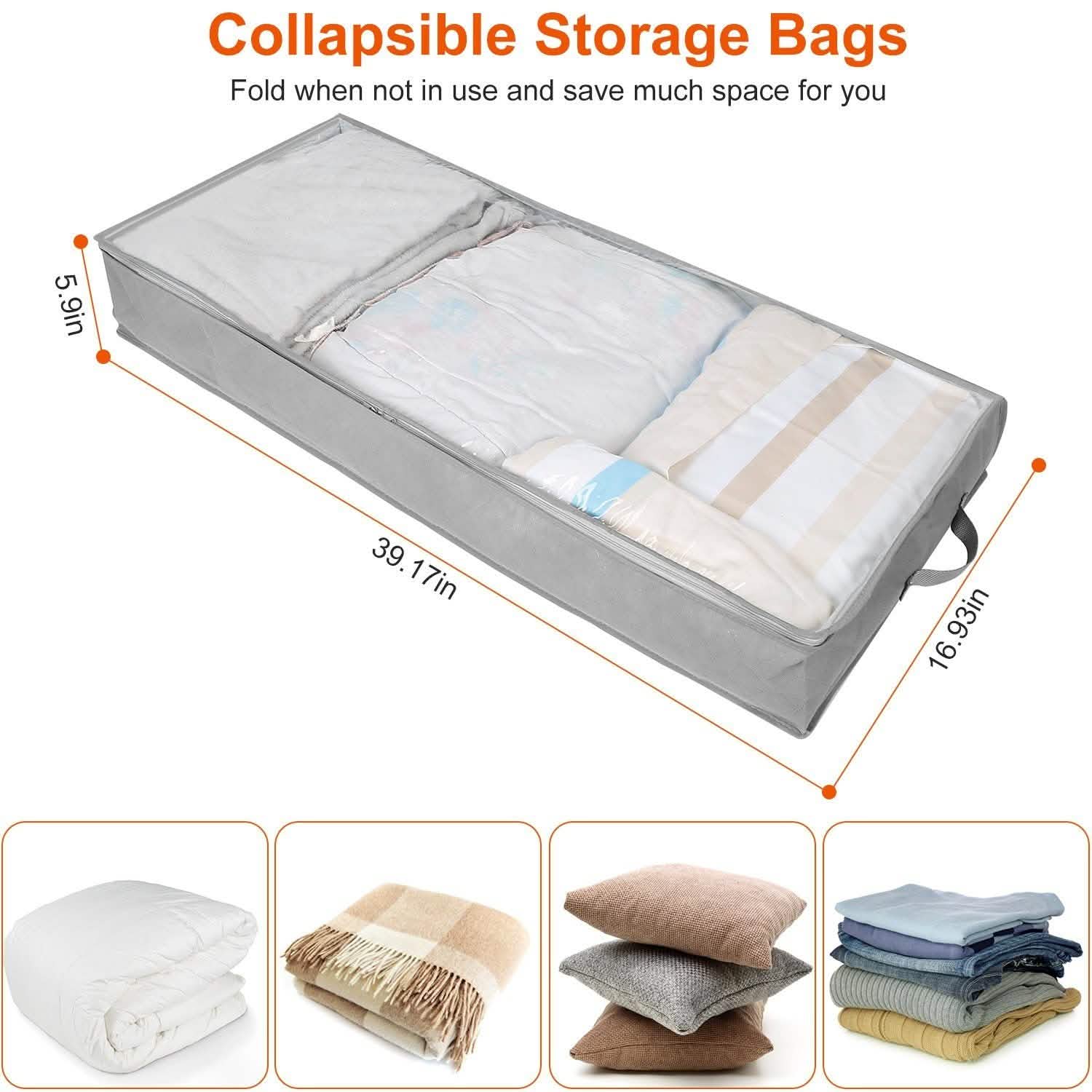 2-Piece: 70L Foldable Underbed Clothes Moisture Proof Zipped Organizer DailySale