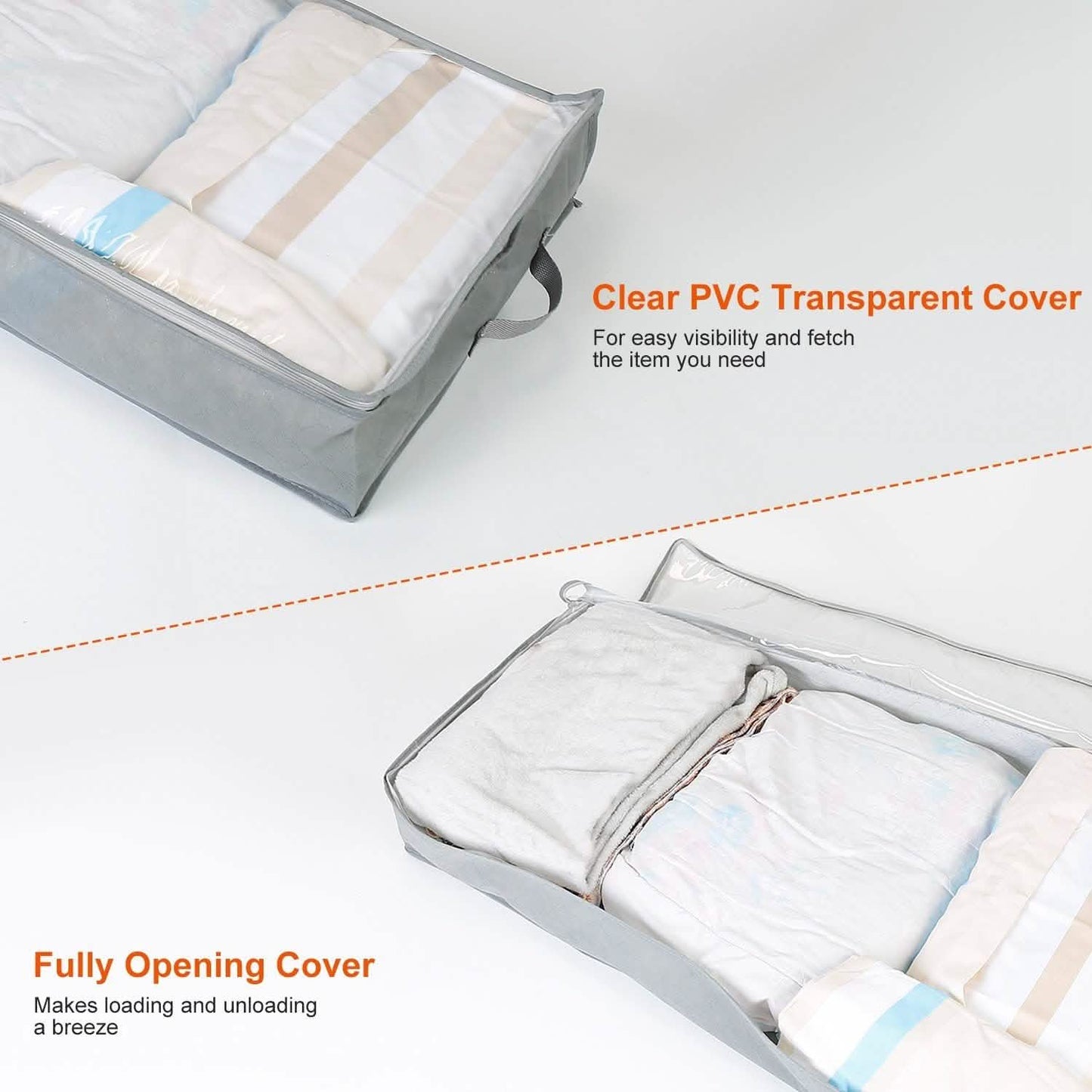 2-Piece: 70L Foldable Underbed Clothes Moisture Proof Zipped Organizer DailySale