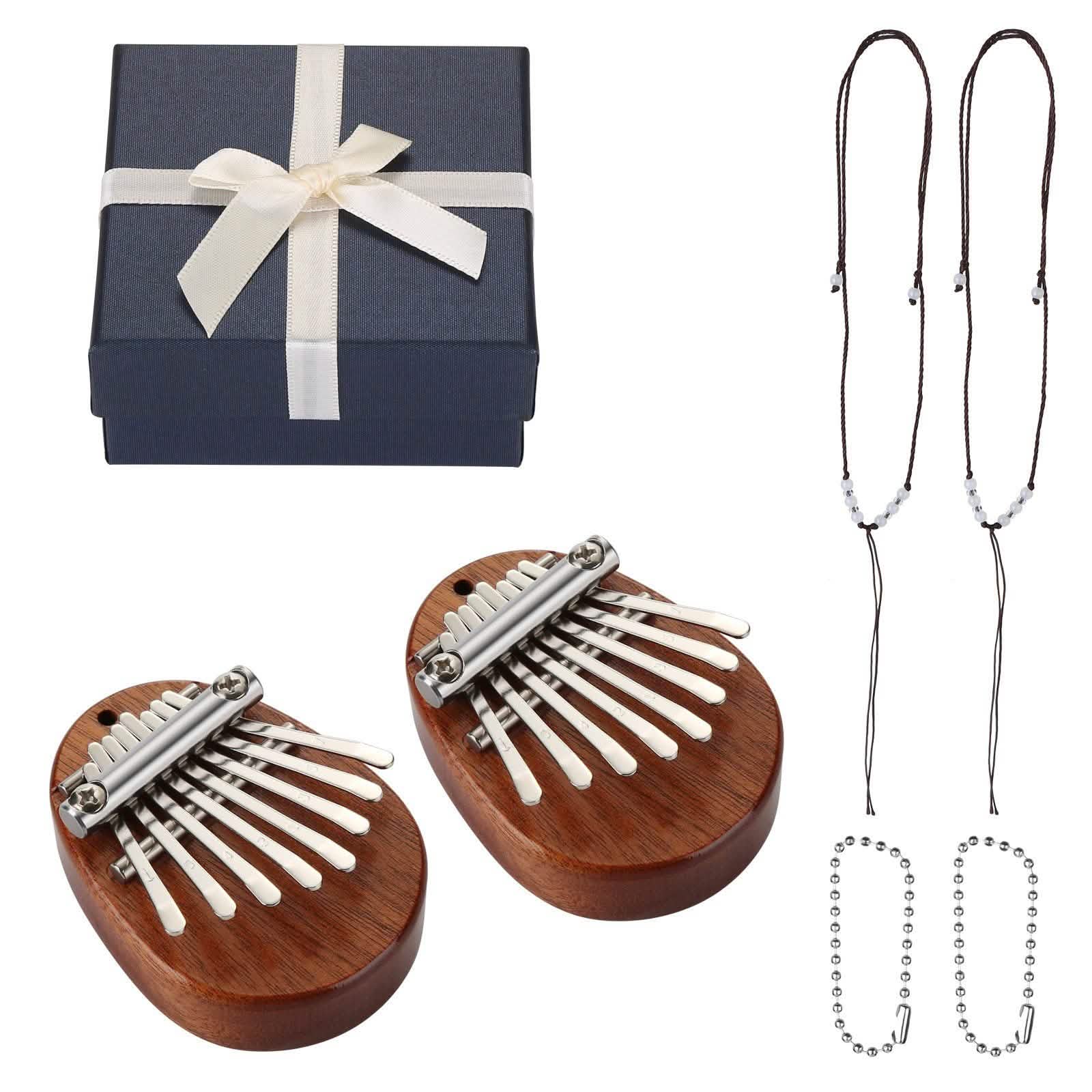 2-Piece: Acrylic Kalimba Mahogany Finger Thumb Piano DailySale