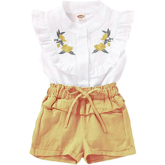 2-Piece: Baby Girls Outfits Clothes T-Shirt Vest Tops + Shorts Pants DailySale