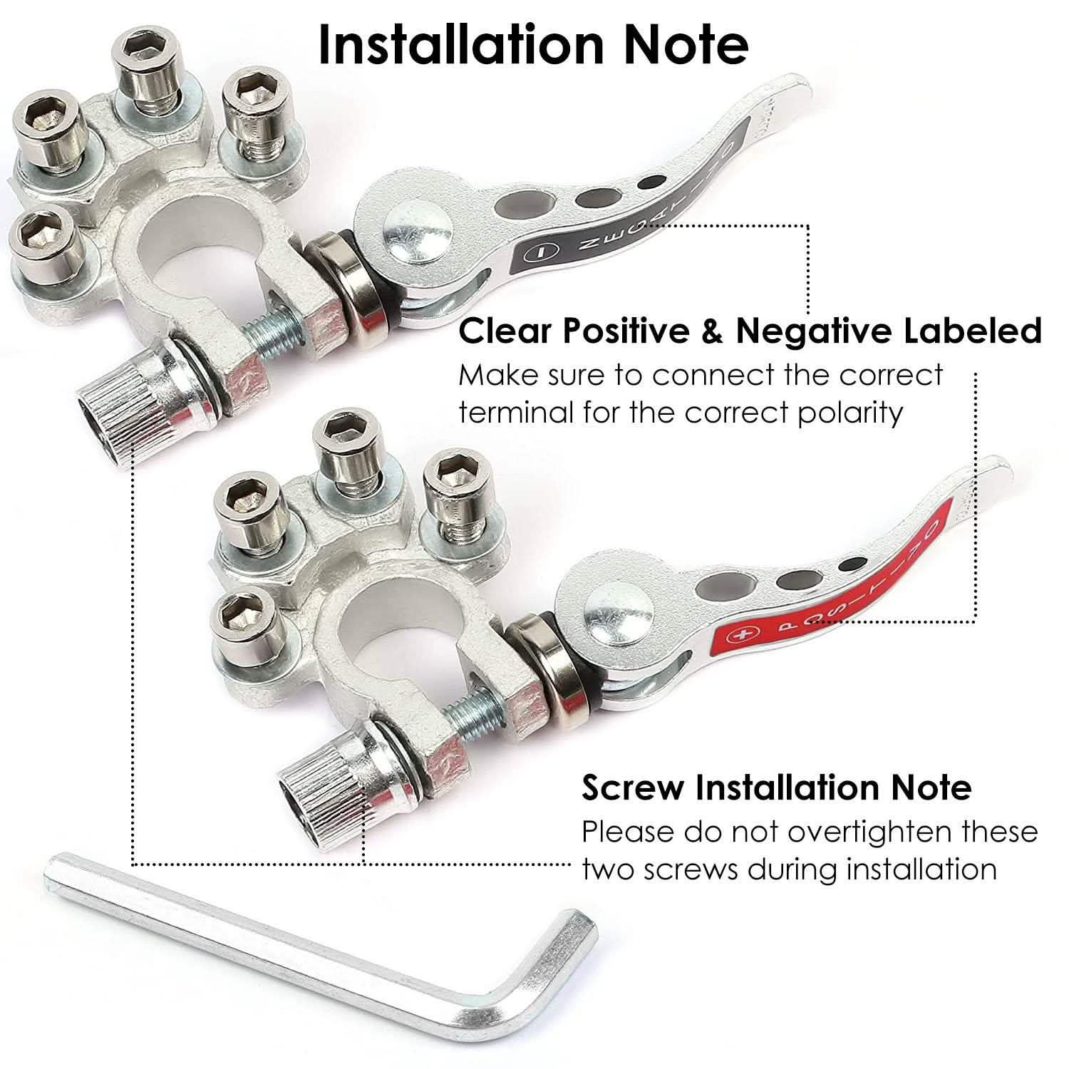 2-Piece: Battery Terminal Connector Quick Release Disconnect Car Battery DailySale