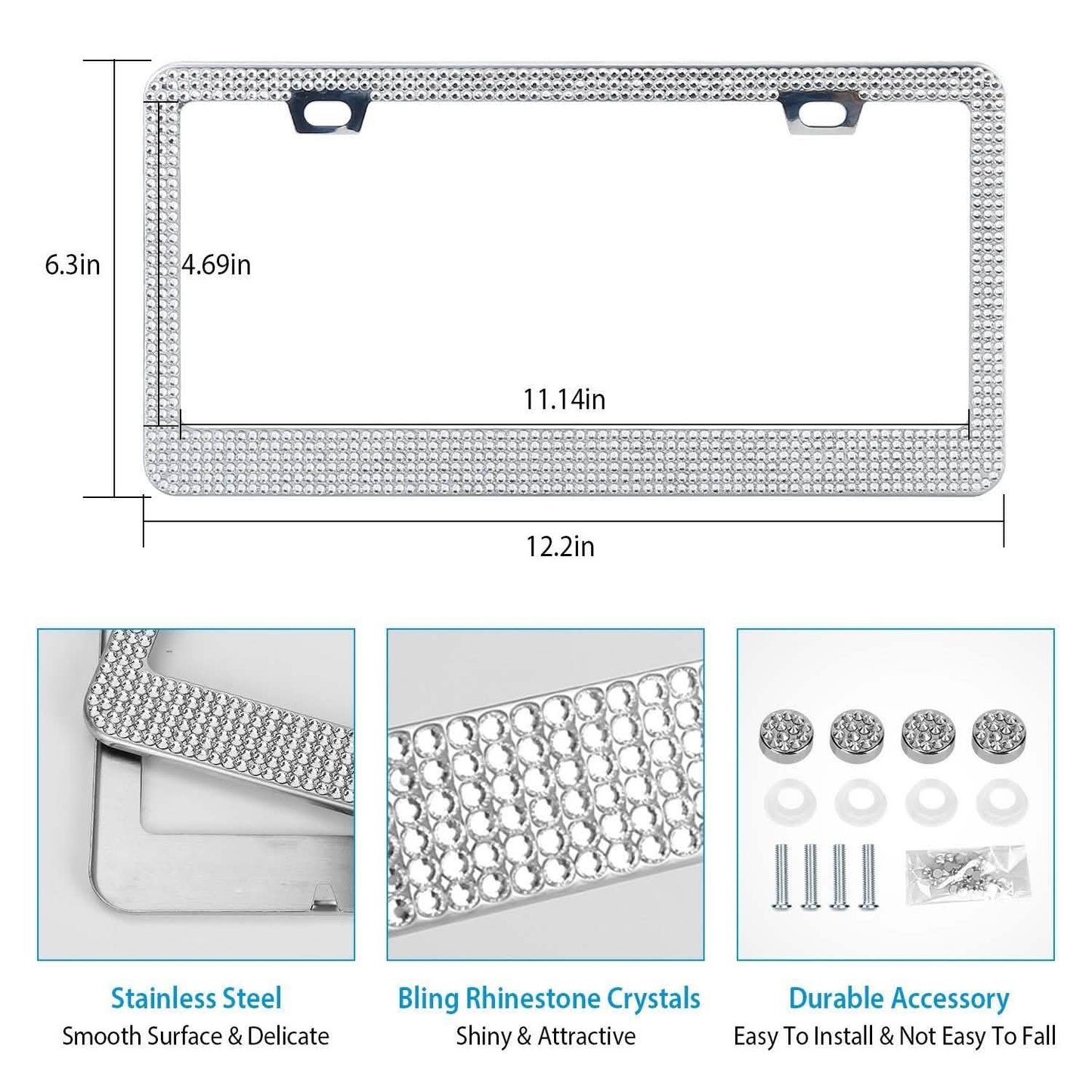2-Piece: Bling License Plate Frames DailySale