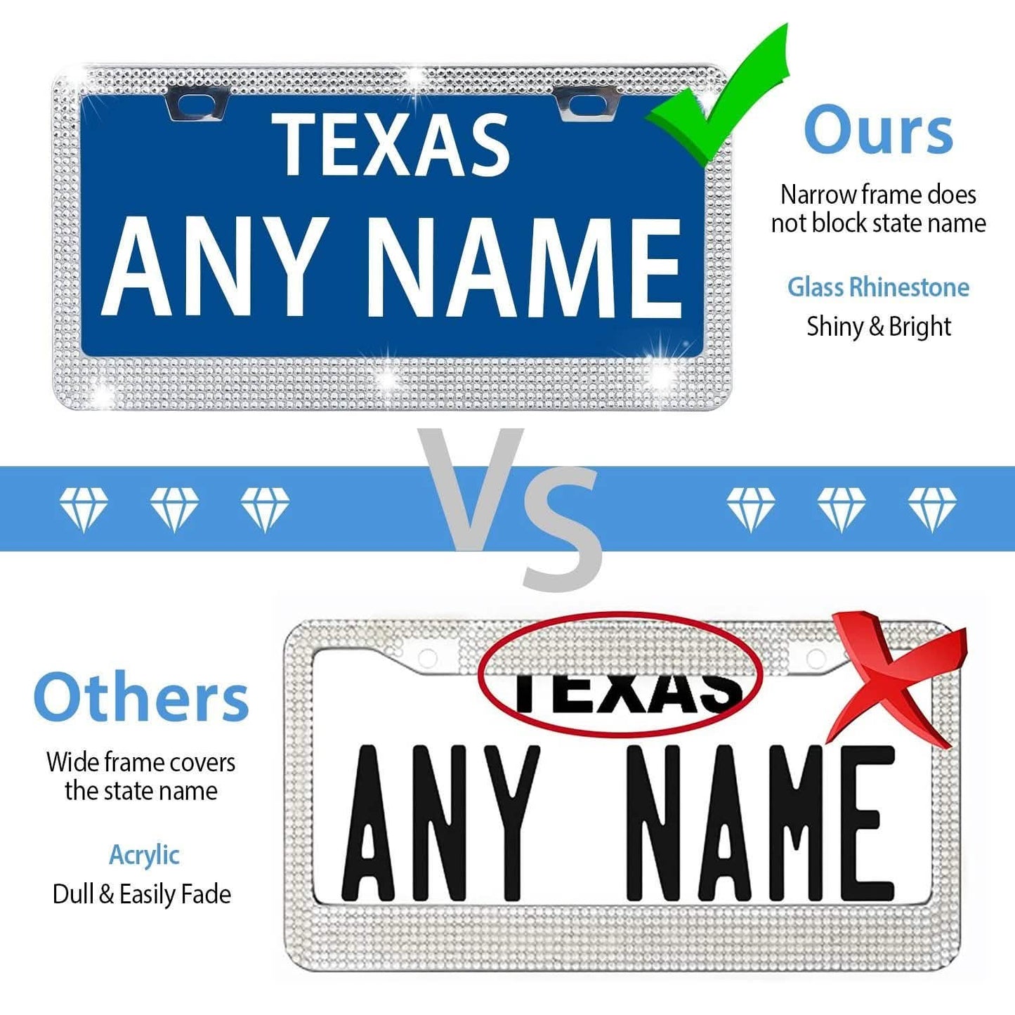 2-Piece: Bling License Plate Frames DailySale