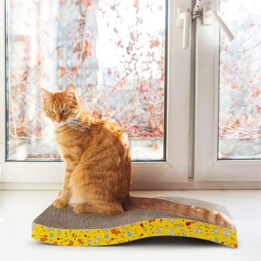2-Piece: Cardboard S-shaped Curve Cat Scratching Pad DailySale