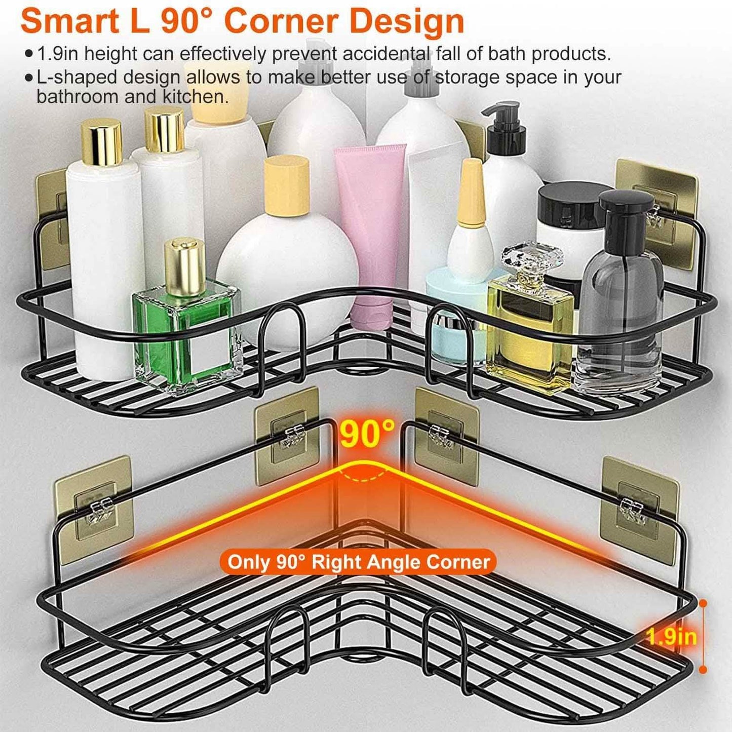 2-Piece: Corner Shower Caddy Shelves DailySale