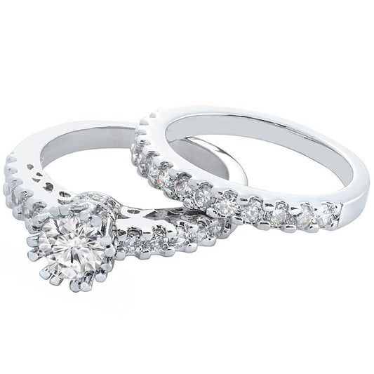 2-Piece: Crown Prong Ring Set DailySale