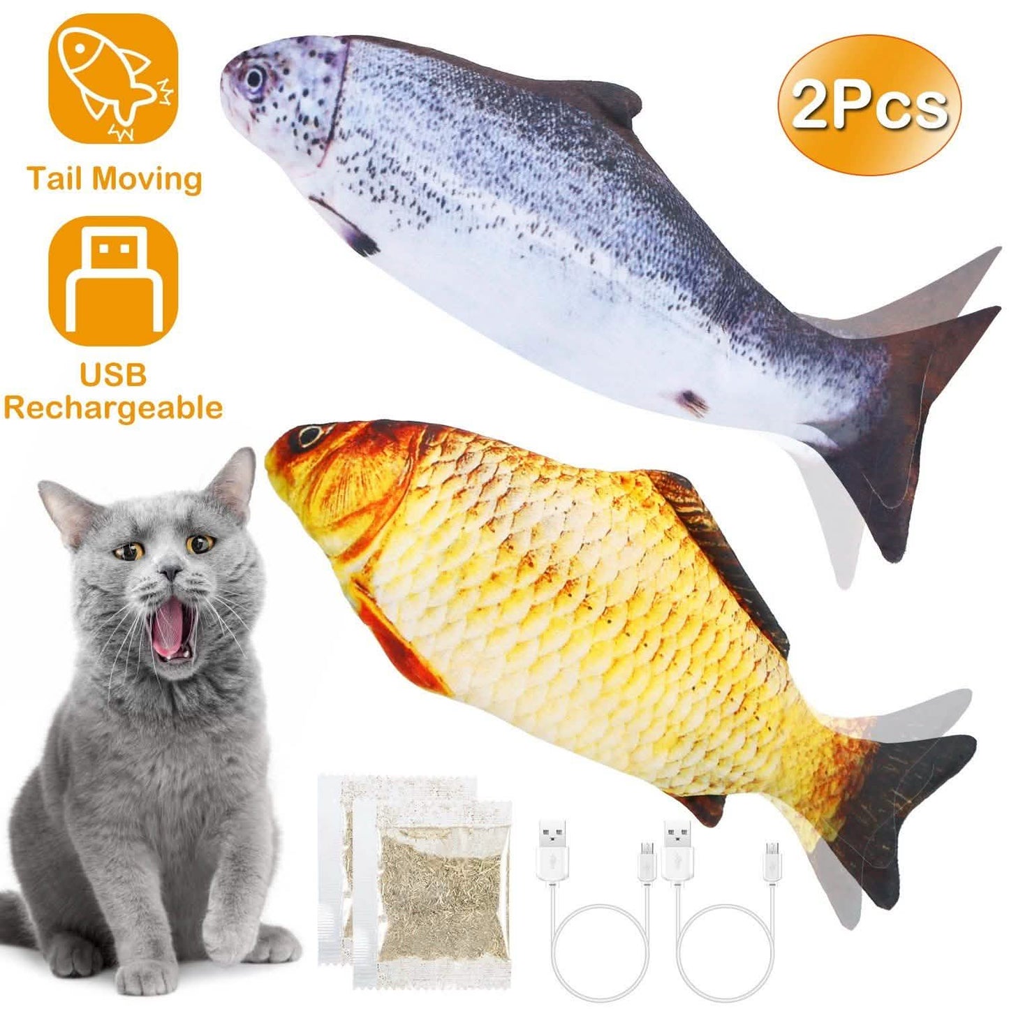 2-Piece: Electric Moving Fish Cat Toy DailySale