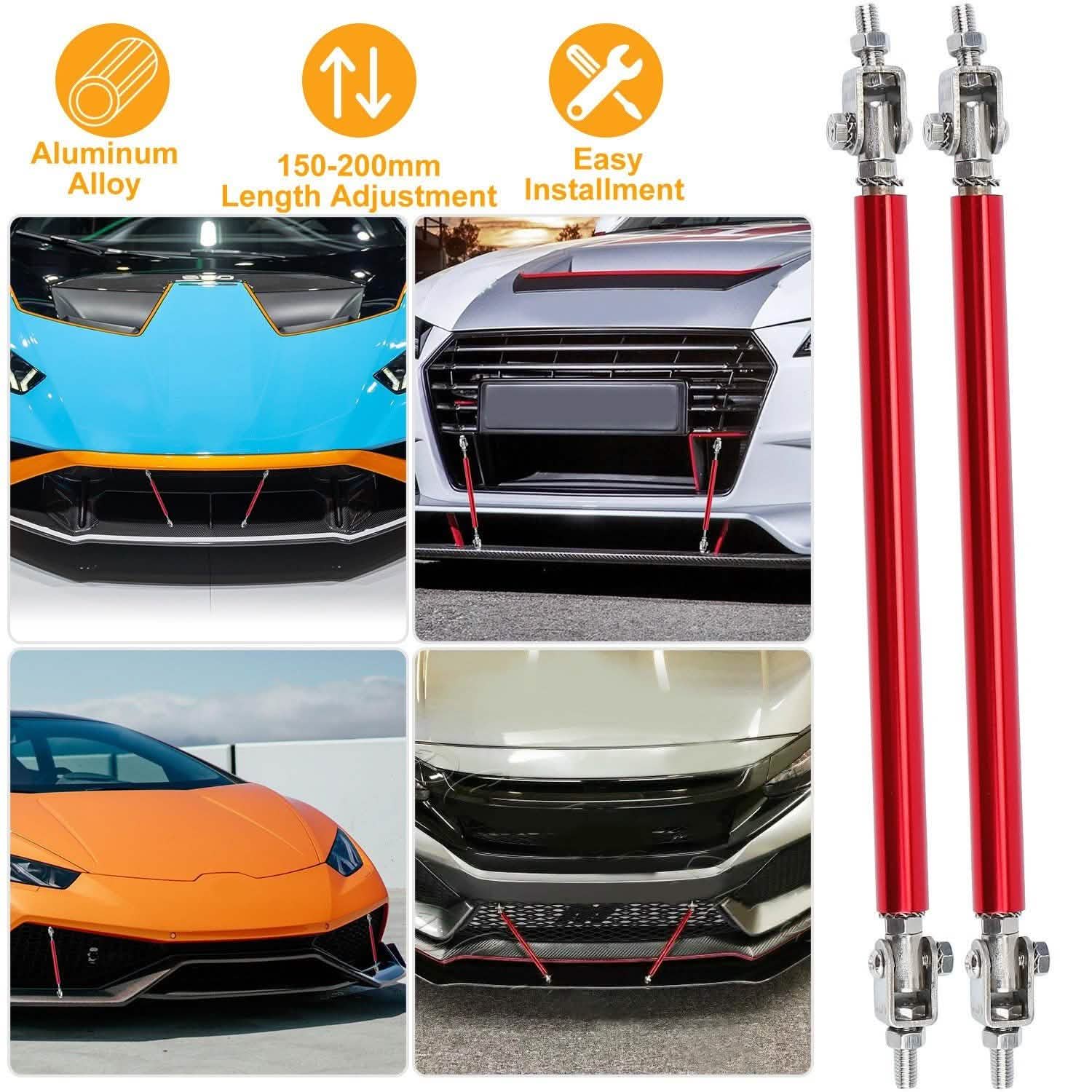 2-Piece: Front Bumper Lip Splitter Rod DailySale