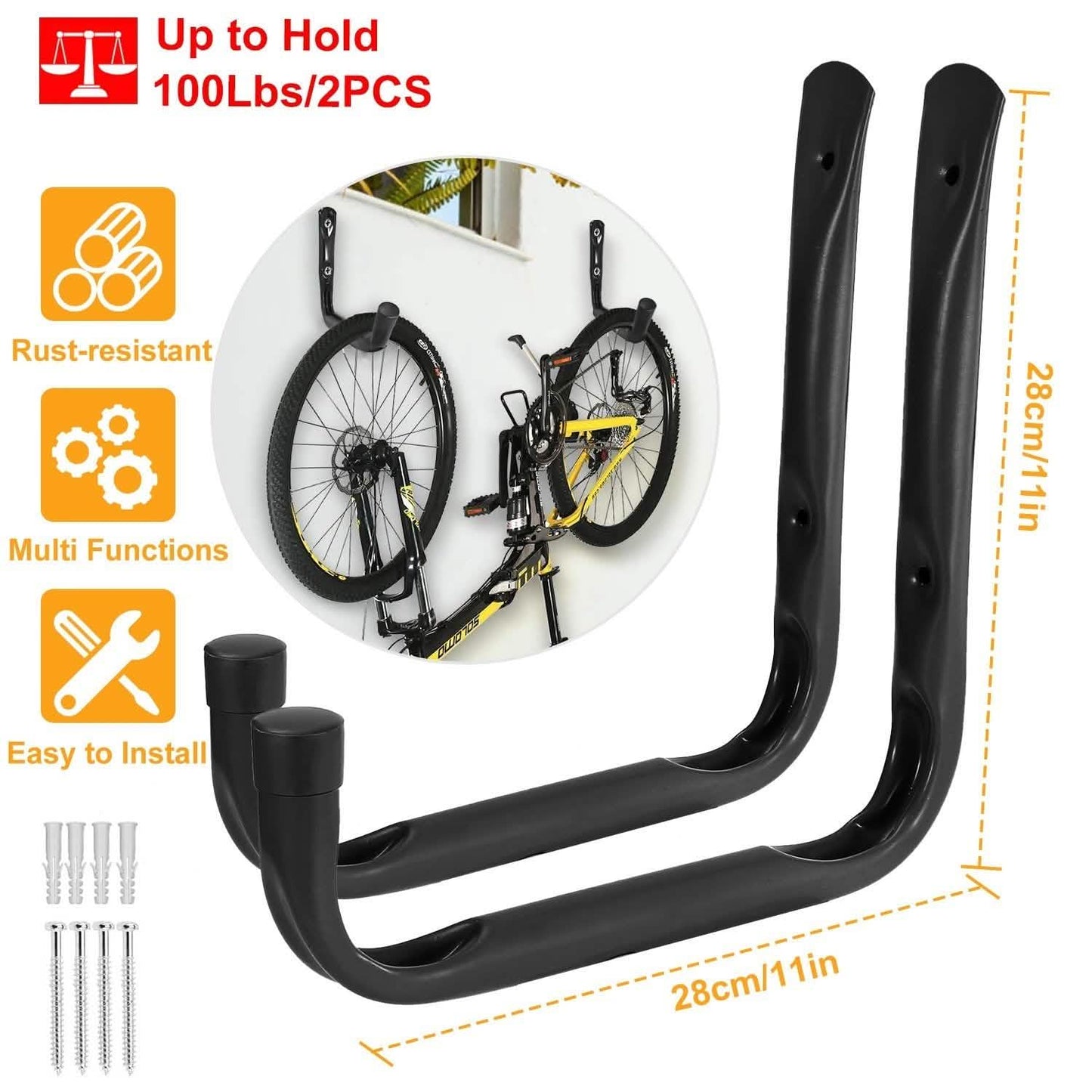 2-Piece: Heavy Duty Garage Storage Hooks Hanger DailySale