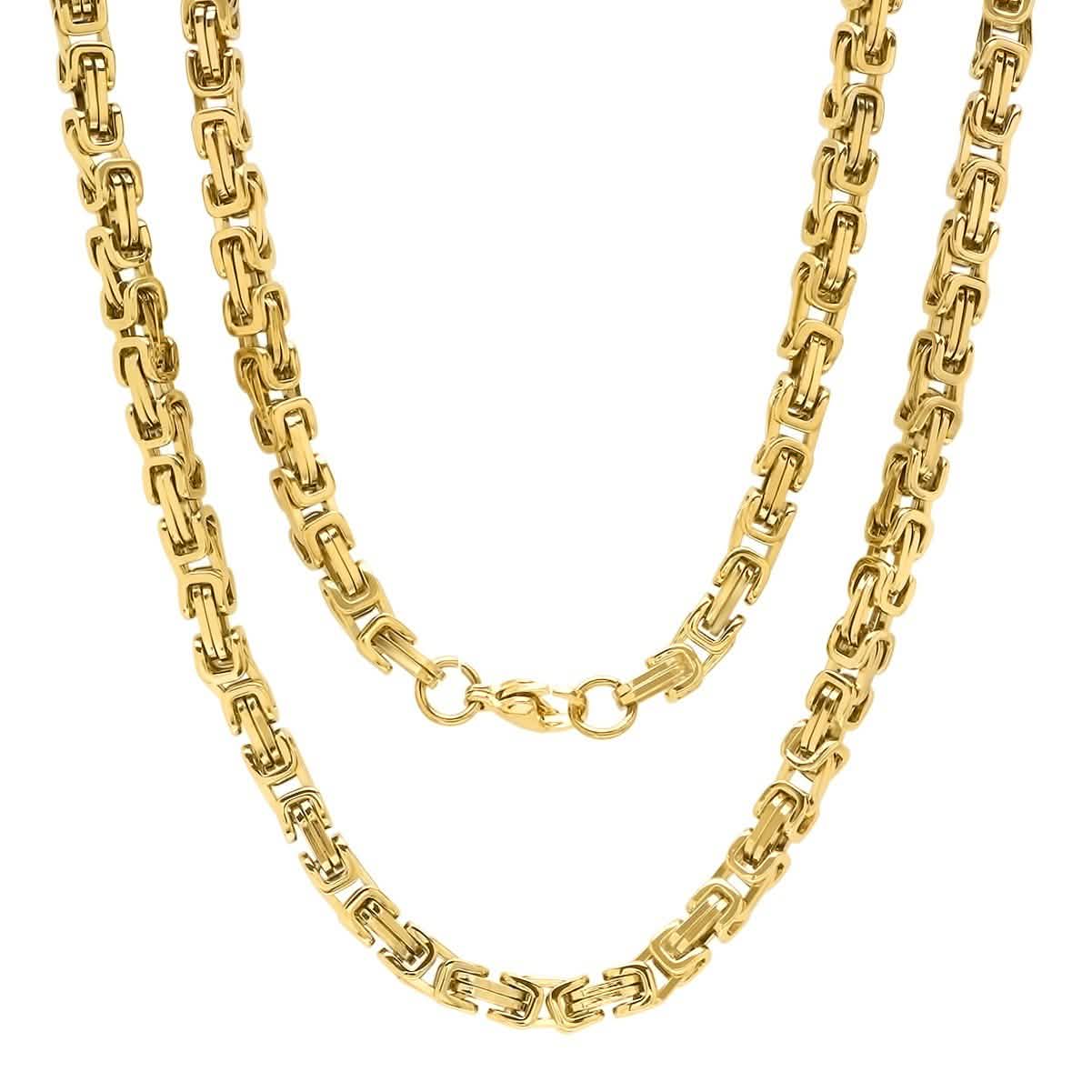 2-Piece: Men's 18k Gold Plated Stainless Steel by Zantine Necklace and Bracelet Set DailySale