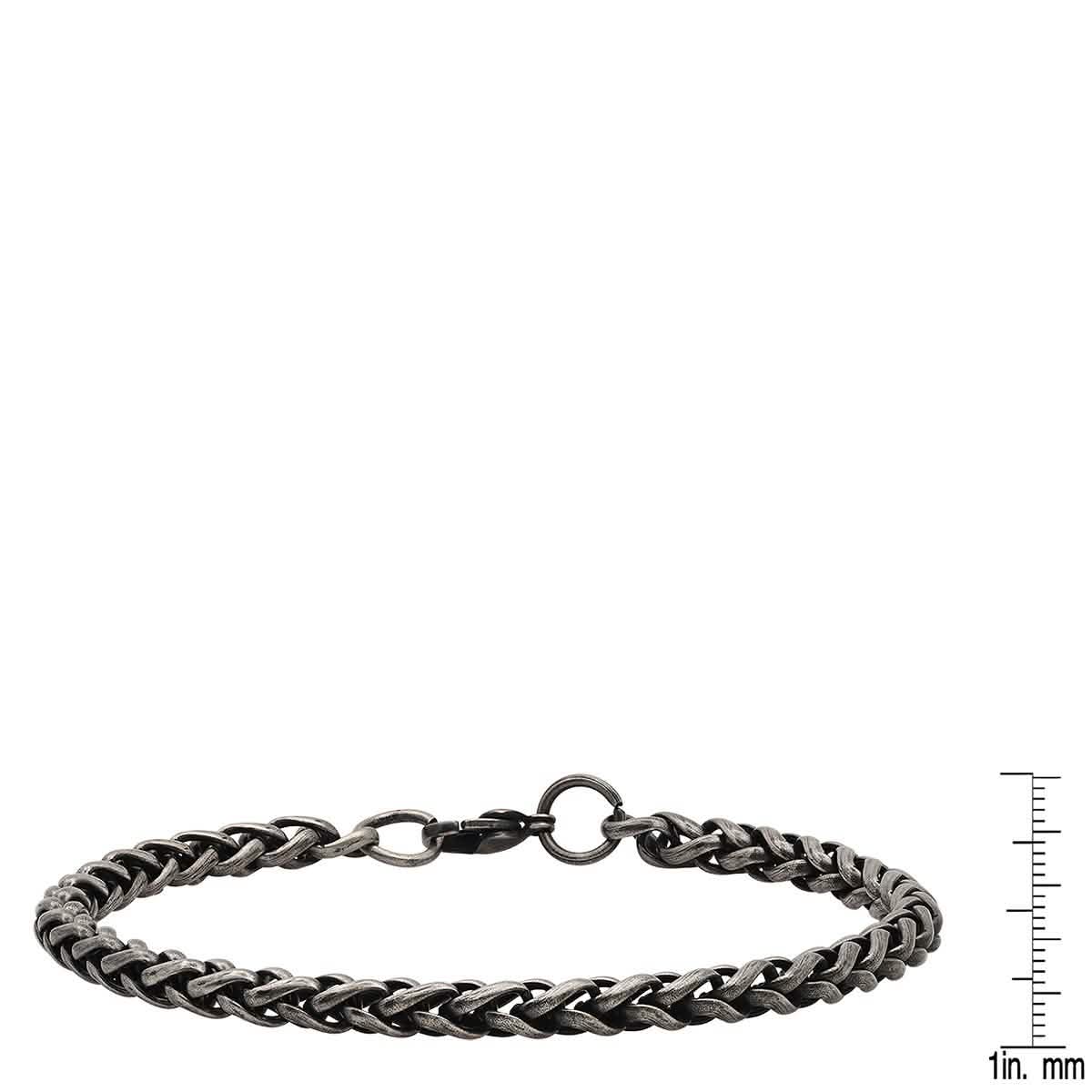 2-Piece: Men's Oxidized Stainless Steel Wheat Chain Necklace and Bracelet Set DailySale