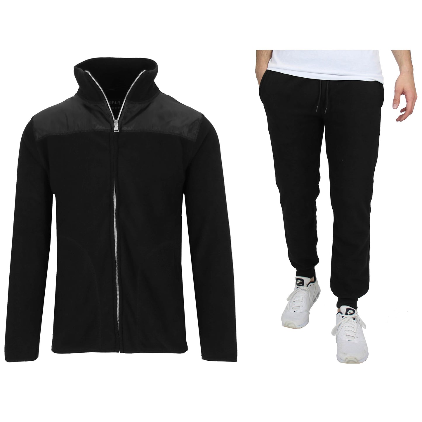 2-Piece: Men's Polar Fleece Sweater Jacket & Jogger Sweatpants Set DailySale