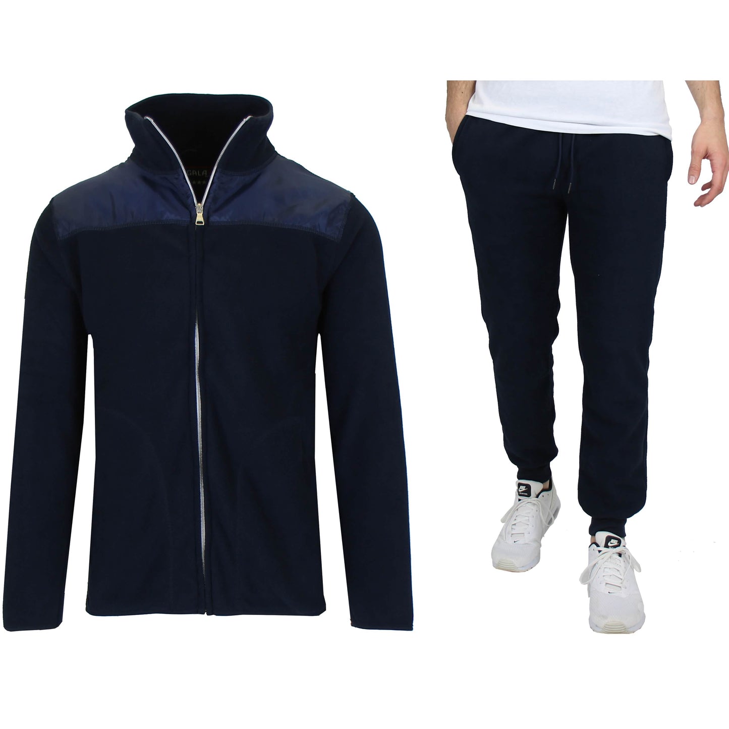 2-Piece: Men's Polar Fleece Sweater Jacket & Jogger Sweatpants Set DailySale