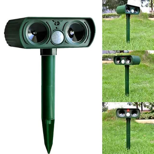 2-Piece: Outdoor Solar Ultrasonic Pest Repeller DailySale