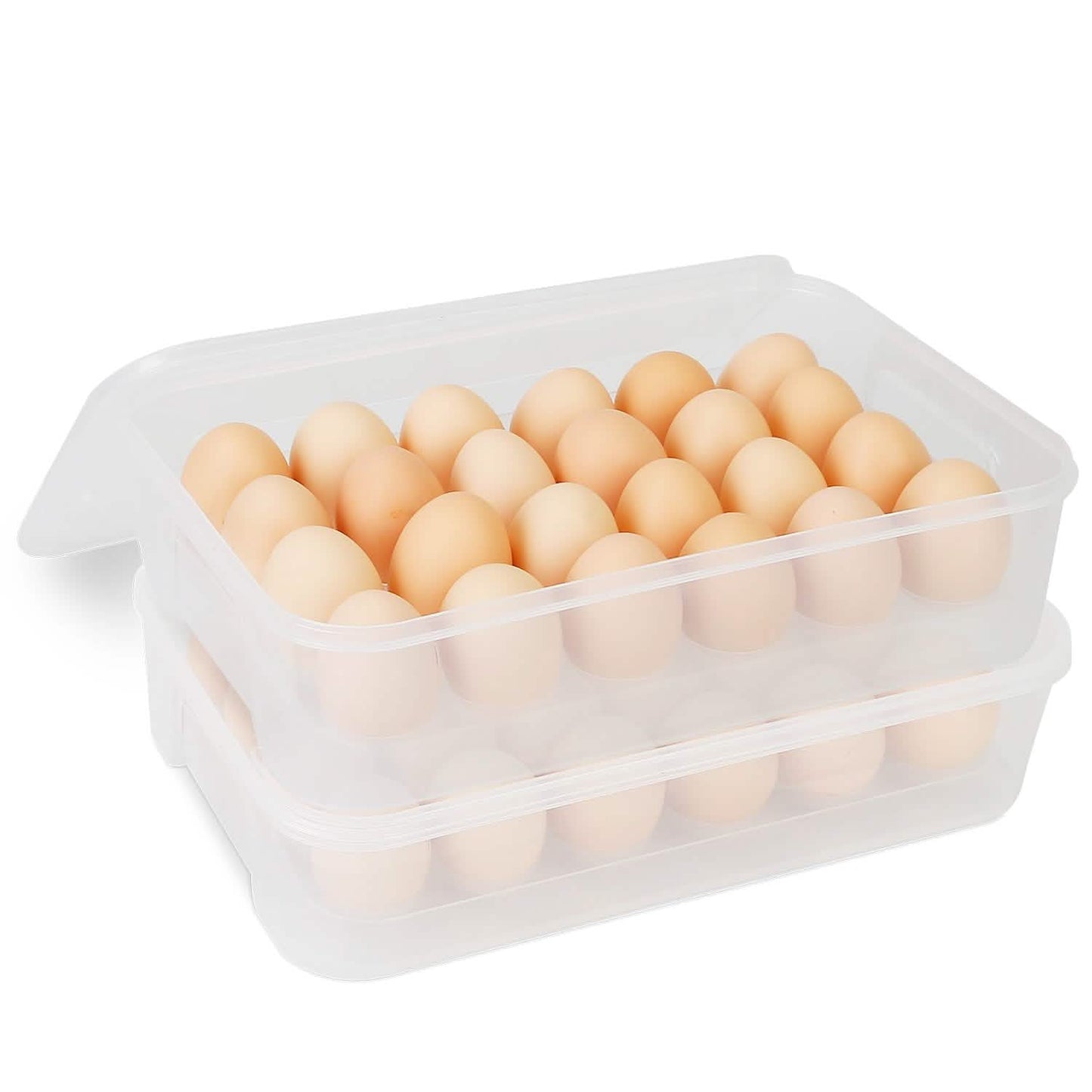2-Piece: Plastic Egg Holder Stackable Egg Storage Box DailySale
