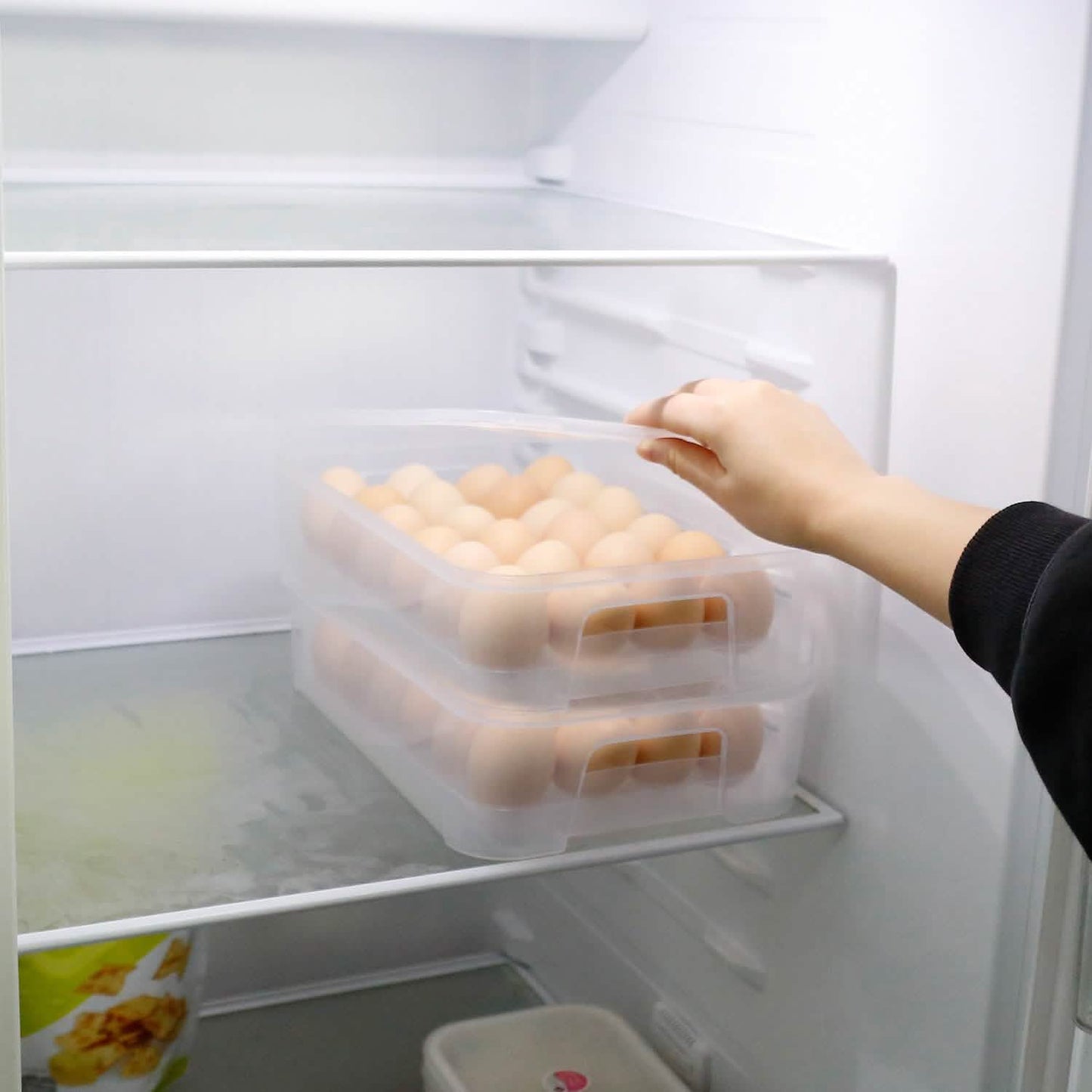 2-Piece: Plastic Egg Holder Stackable Egg Storage Box DailySale