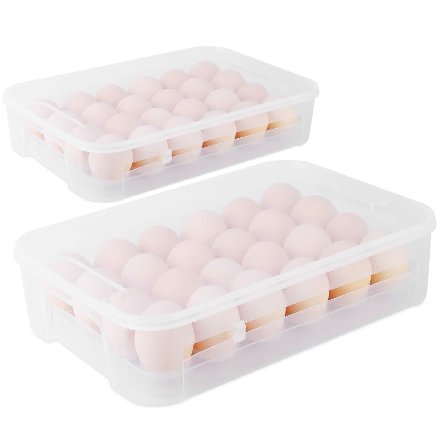 2-Piece: Plastic Egg Holder Stackable Egg Storage Box DailySale
