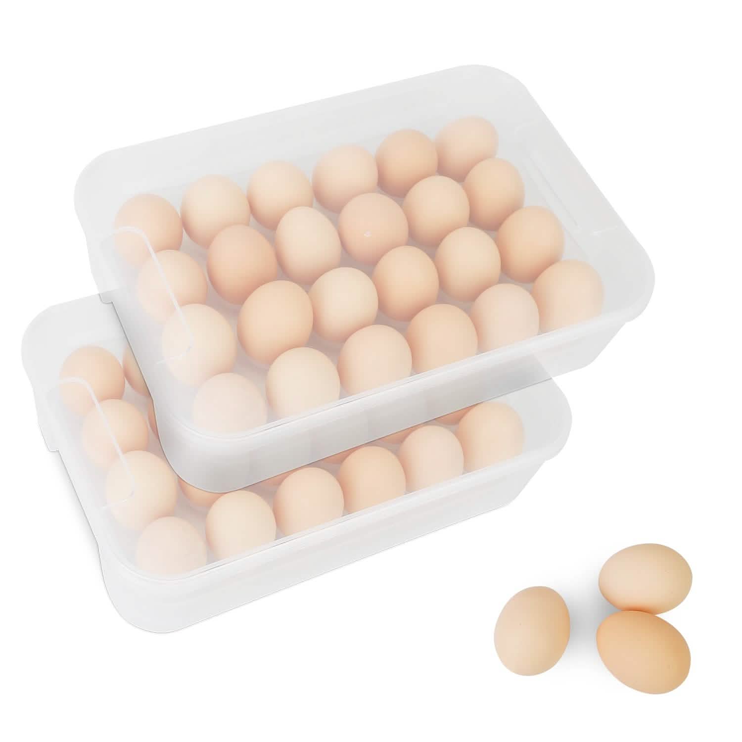 2-Piece: Plastic Egg Holder Stackable Egg Storage Box DailySale