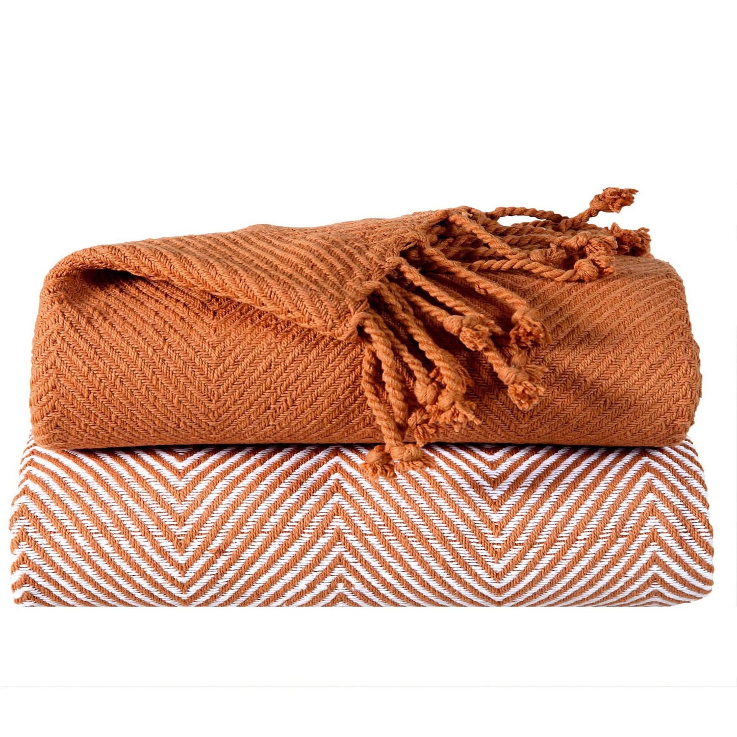 2-Piece Set: 100% Cotton Hand Twisted Throw Blanket 50" X 60" DailySale