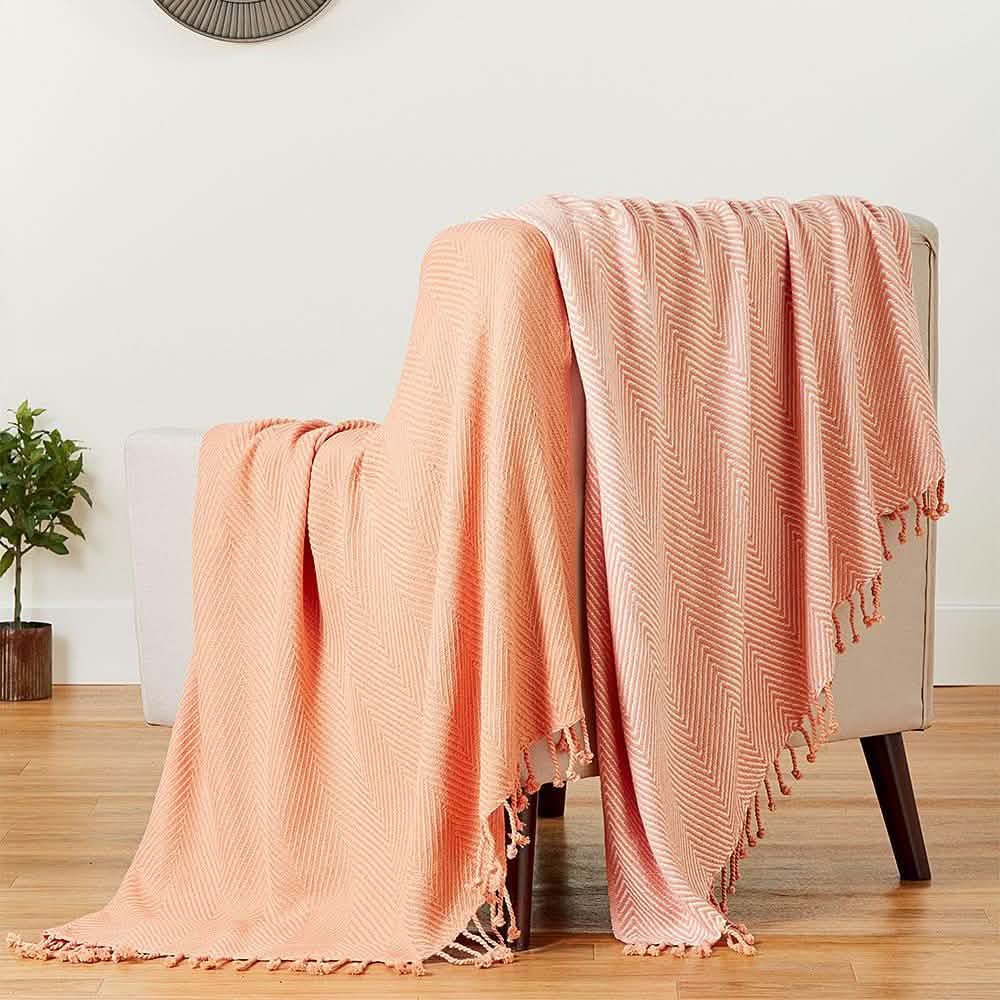2-Piece Set: 100% Cotton Hand Twisted Throw Blanket 50" X 60" DailySale